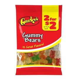 Gurley's Assorted Gummi Bears, Soft and Fruity Chewable Candy (Pack of 12)