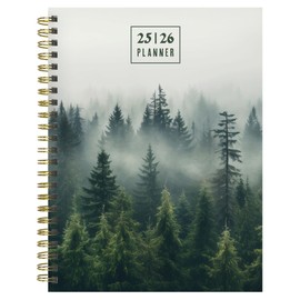 TF Publishing July 2025 - June 2026 Mystic Forest Medium Weekly Monthly Planner - 12 Month Academic Planner 2025-2026 with Durable Cover, Thick Cream Colored Paper, and Planning Stickers - 6.5in x 8in