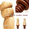 Natural Wood Wine Stoppers Set of 3 – Handcrafted Solid