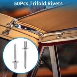 A ABSOPRO Countersunk Head Closed Sealing Rivets 4.8mm Grip Diameter 12mm Grip Length 9.5mm Flange Diameter Stainless Steel Silver Tone 50 Pcs