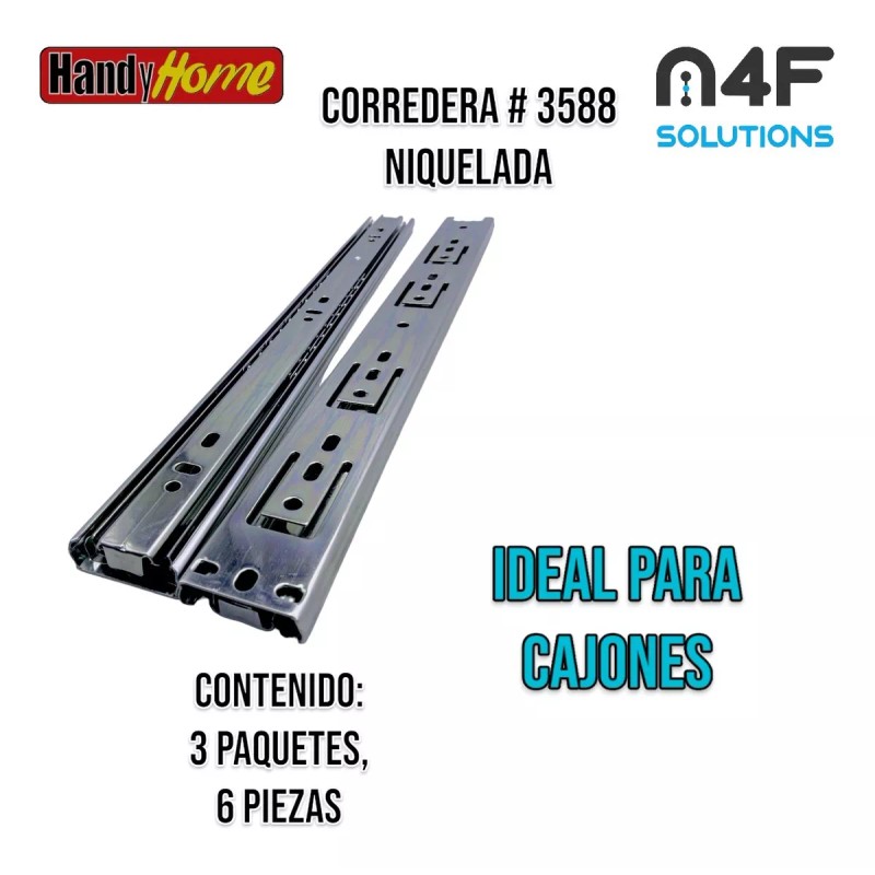 Handyhome Corredera Cajón Handy Home 35cm X 3.5cm 3 Paquetes