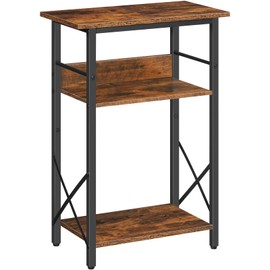 HOOBRO 10 Gallon Aquarium Stand, 3-Tier Fish Tank Stand with Storage, Reptile Turtle Tank Stand with Metal Frame, 20.5" L x 11" W , Rustic Brown BF52FT01