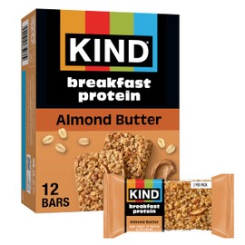 KIND Breakfast Protein Bars, Almond Butter, Gluten Free, Low Sodium, Healthy Snacks, 8g Protein, 6 Count (6 Packs of 2 Bars)