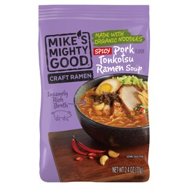 Mike's Mighty Good Craft Ramen, Spicy Pork Tonkotsu Ramen Soup, 2.4 Ounce (Pack of 7)
