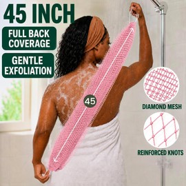 SubSahara Esponja De Red Africana Auténtica - 2 Piezas Exfoliantes Para Todo Tipo De Piel, Esponja De Baño Para Rostro Y Cuerpo, Portátil Para Viajes, Duradera, Exfoliación Suave(Rosa Oscuro Y Rosa Cl