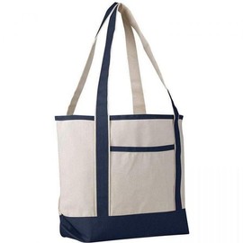 Heavy Duty Wholesale Canvas Beach Tote Bags - Medium - colour: Navy