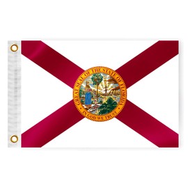Florida State Boat Nautical Flag 12x18 Inch Double Sided 3 Ply FL Marine Flag Nylon Small Yacht Sail Pontoon Boat ATV Bike Truck Jeep Motorcycle Flag Brass Grommets Patriotic Outside (FL)
