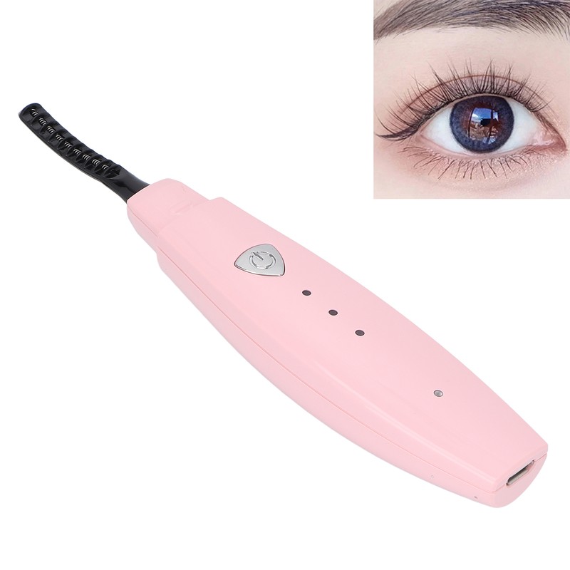 Heated Eyelash Curler USB Rechargeable Electric Lash Curling Tool for