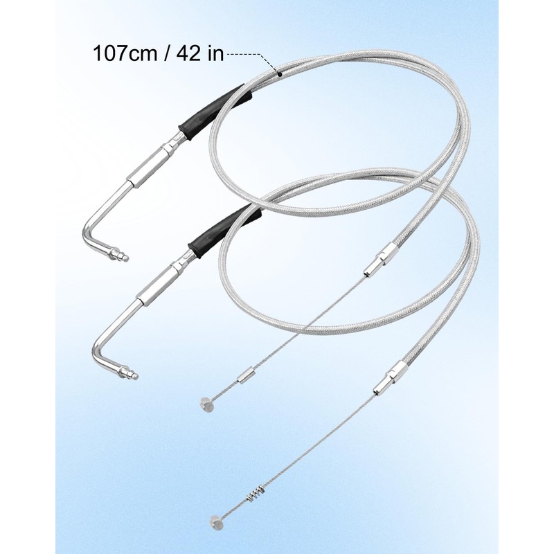 42in Throttle Idle Cable Set Replace 56579-02A Fit for Harley-Davidson