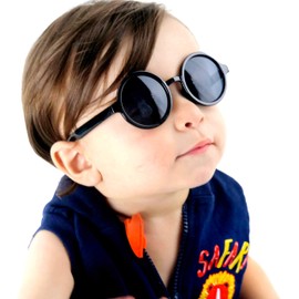 Style Vault Kd3008 Baby Infant Toddlers Age 0~24 Months Round Retro Sunglasses (black)