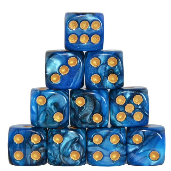 StarMall 10-Pack 16mm D6 Polyhedral Dice Set 6-sided Acrylic Die