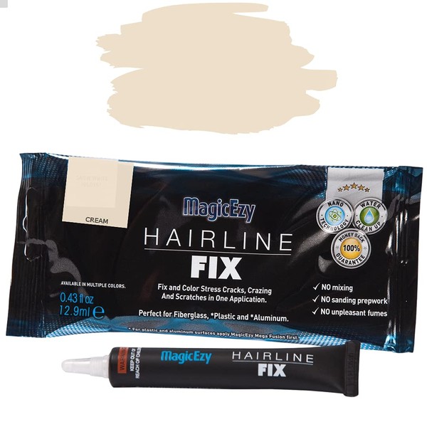 MagicEzy Hairline Fix - (Cream) - Gelcoat Repair Kit for Fiberglass Boats - Marine Crack Repair and Scratch Touch Up Filler - Strong