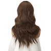 FESHFEN Long Curly Brown Wig, 55 cm Wig Centre Parting