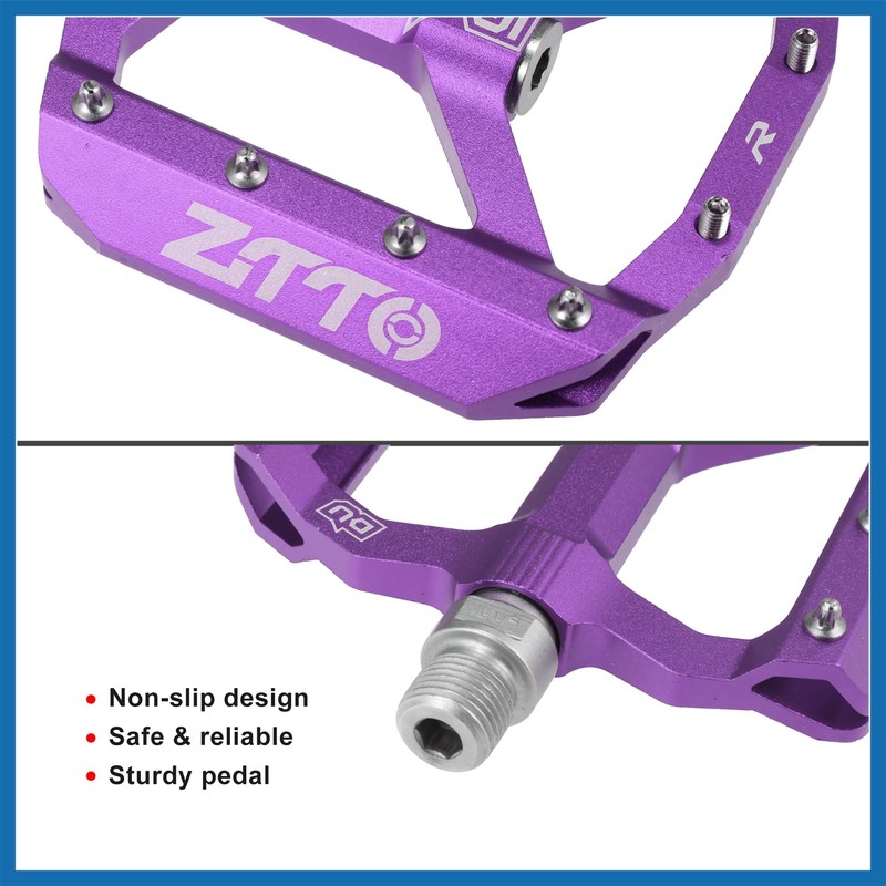 A ABSOPRO 1 Pair Non-Slip Pedals Platform Flat Bicycle Pedals