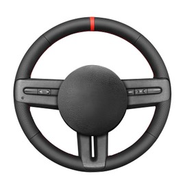 MEWANT Steering Wheel Cover for Ford Mustang 2005-2012 Hand-Stitched for Ford Genuine Leather Car Steering Wrap