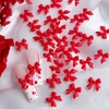 100Pcs Valentines Bow Nail Charms, 3D Red Bow Ribbon Valentine