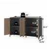 Sideboard - Buffet Cabinet with Storage, Rattan Cabinet with 4
