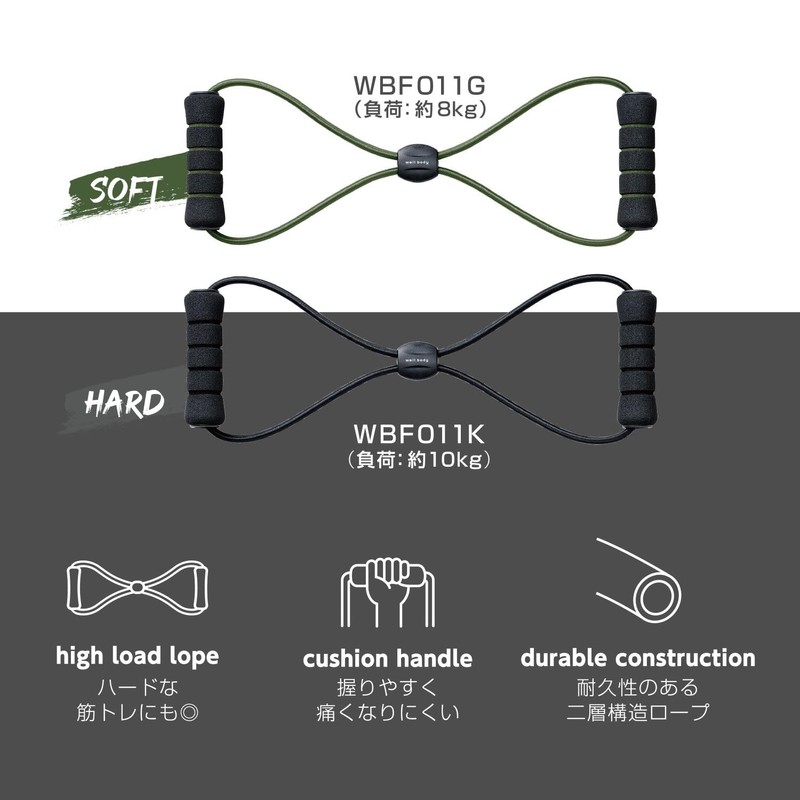 ALINCO WBF011G Training Rope, Soft, High Loads, Handle, Lightweight, Compact,