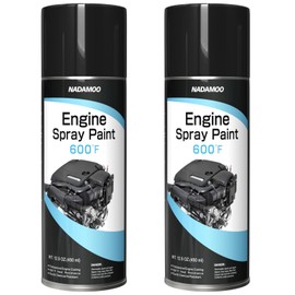 NADAMOO High Heat Engine Spray Paint - High Temperature Resistant Up to 600°F/315°C， Matte Black Finish for Automotive Engine Blocks,Wheels Brake Calipers, Anti-Rust & Chemical Resistance, 2 Cans