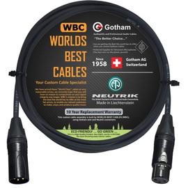 WORLDS BEST CABLES – Gotham GAC-4/1 – Star Quad Mic Cable – 75 CM with Neutrik Gold XLR Plugs