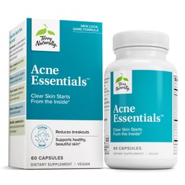 Terry Naturally Acne Essentials - Skin Support Supplement for Clear Skin - Supplement with Vitamins A, C & Zinc - Skincare Supplement for Occasional Acne - 60 Capsules (60 Servings)