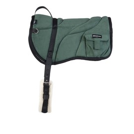 Harrison Howard Ergonomically Designed Correct Bareback Pad with Side Pockets Extra Thick Center for Maximum Support Anti-Slip Bareback Pad Comes with Matching Girth Hunter Green