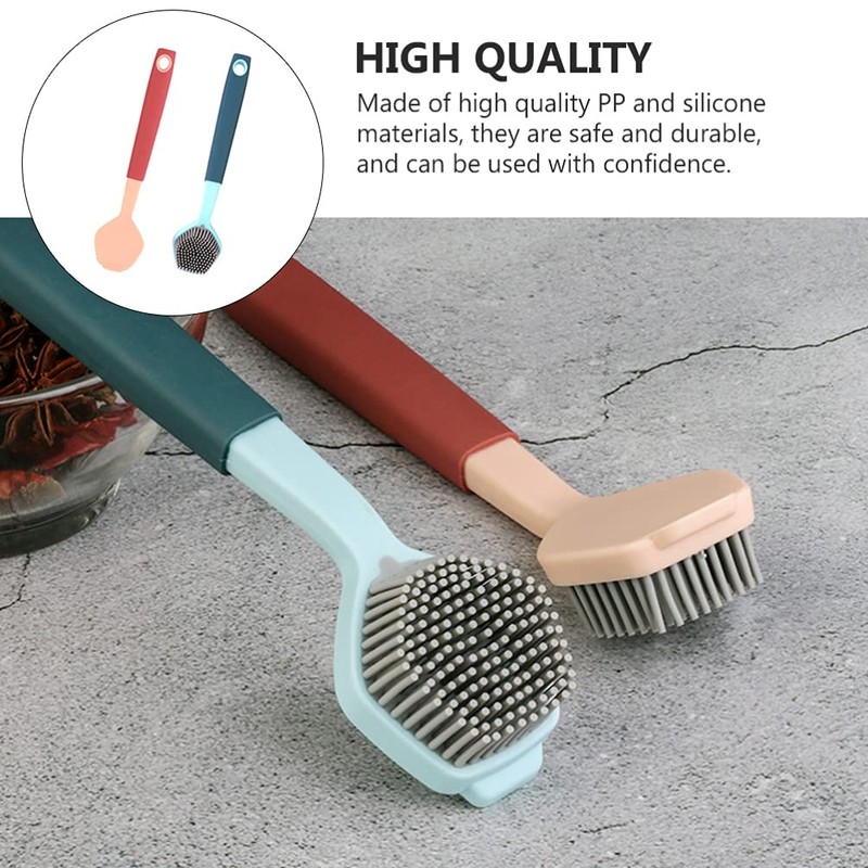 HEMOTON Silicone Dish Brush 2pcs Silicone Pot Cleaning Brushes Dish