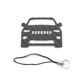 BlackStuff Carbon Fibre Keyring with Lanyard Compatible with Grand Cherokee 2014-2019 CF-620, Black, S, Black, S, black
