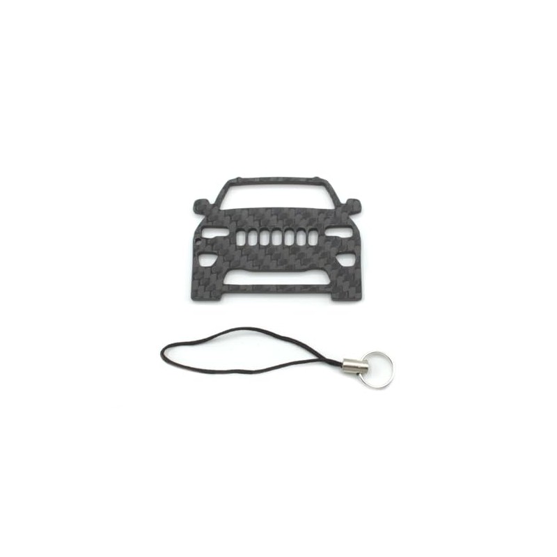 BlackStuff Carbon Fibre Keyring with Lanyard Compatible with Grand Cherokee