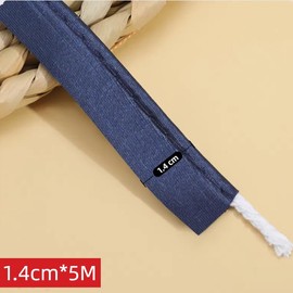 5mx1.4cm Dark Blue Polyester Piping Trim Satin Piping Cord Tape for Edge Sewing