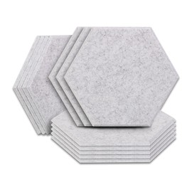 12 Pack Acoustic Panels Sound Proof Padding,14 X 13 X 0.4 Inches Hexagon Sound Dampening Panels Used in Home,Studio& Offices, Grey