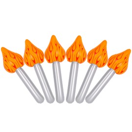 YOTHORN 6 Pcs Inflatable Torches, Large Torch Prop for Sport Games, Plastic Torch for Sport Party Competitions Medieval Luau Themed Party Decorations