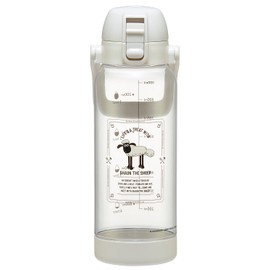 Skater PDMK10-A Drink Marker Bottle, 3.3 fl oz (1 L), Easy to See How Much You Drink at a Glance, Includes Handle, Plastic Water Bottle, Shaun the Sheep