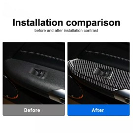 Unbranded Ford Mustang 2015 - 2022 Carbon Fiber Car Window Control Switch panel Frame