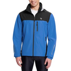 baleaf Men's Rain Jacket Waterproof Windbreaker Packable Hood Running Cycling Gear Black Blue L