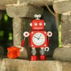 Diskary Robot Alarm Clock,Stainless Metal Non-Ticking Wake-up Clock with Flashing