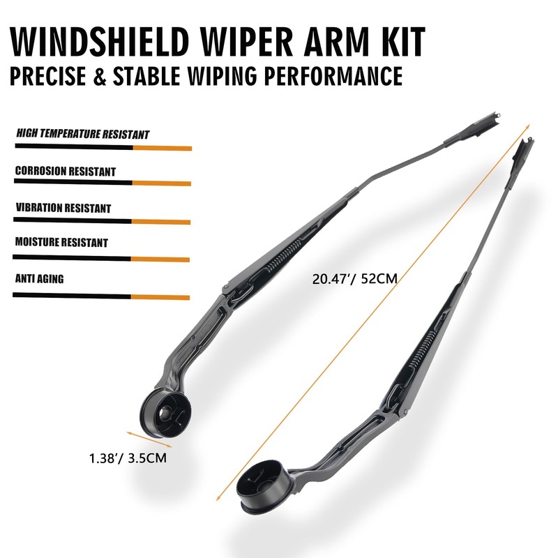 RigidWire 1 Pair Front Windshield Wiper Arm Kit Noiseless Rust
