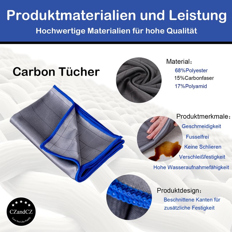 CZandCZ 4 x window cleaning cloths, microfibre cloths, 40 x