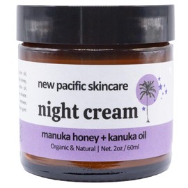 New Pacific Skincare Organic Manuka Honey + Kanuka Oil Night Repair Face Moisturizer Cream | Rejuvenating, Calming, Restoring | 2.5 month supply, 2oz/60ml | Made in New Zealand