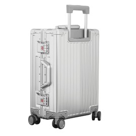 Sindermore 20-inch All-Aluminum Suitcase: Carry-on Silver - Crush-Resistant & Burst-Proof & Water Resistant - TSA Lock Spinner - Short International travel - Men Women