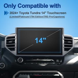 Coleya Anti-Glare Matte Screen Protector for 2022-2025 2026 Toyota Tundra(Limited/Platinum/1794 Edition/TRD Pro/Capstone) 14-inch Touchscreen,9H Tempered Glass 2025 Tundra Accessories Anti-Fingerprint