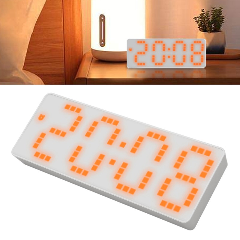 Digital Alarm Clock 3 Levels Brightness Orange Number Desktop LED