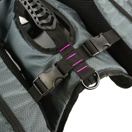 Things2Die4 Fresh Pet 2 in 1 Dog Harness Trail Pack Fuchsia/Gray Large