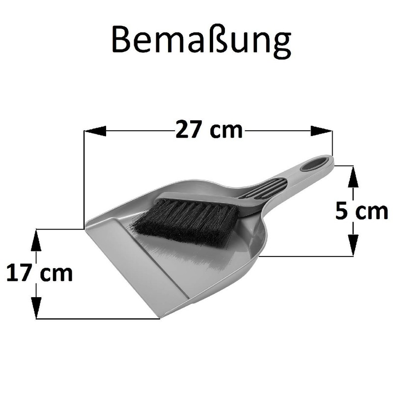 Dustpan and Brush Set Plastic Red