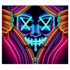 Unbranded 20oz Sublimation Tumbler Wrap Neon Mask Zipper Ready To Press Heat Transfer