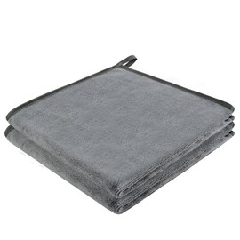 VIVOTE Microfibre Towel, Super Soft and Absorbent Towel, Microfibre Hanging Towel for Kitchen and Bathroom, Dry Hand Towels, 40 x 40 cm, Guest Towel, Kitchen Towels, Pack of 2, Grey