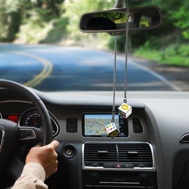 Fuzzy Dice Car Pendant with Hanging Dangle for Rearview Mirror, Cute and Cool Ornament Decorations for Both Men and Women（Colorful）