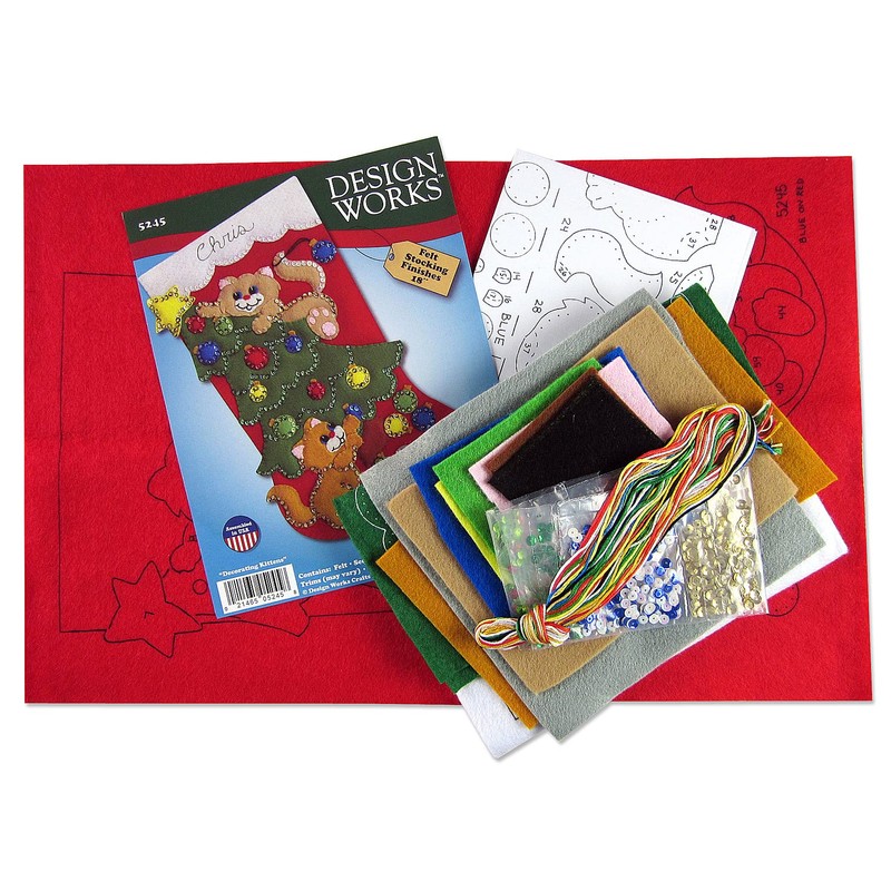 Tobin Decorating Kittens Felt Stocking Kit, Multi