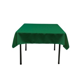 LA Linen Polyester Poplin Washable Square Tablecloth, Stain and Wrinkle Resistant Table Cover 58x58, Fabric Table Cloth for Dinning, Kitchen, Party, Holiday 58 by 58-Inch, Emerald Green