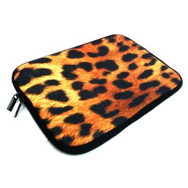 Emartbuy Brown Leopard Water Resistant Neoprene Soft Zip Case/Cover Sleeve Compatible with 10-12 Inch Laptops, Tablets and Other Devices as Listed Below